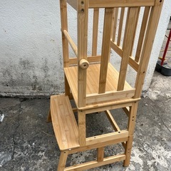 美品‼️天然竹無垢材COSYLANDキッチンスツール　キッズ学習スツール🍉プロフ必読の画像