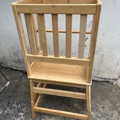 美品‼️天然竹無垢材COSYLANDキッチンスツール　キッズ学習スツール🍉プロフ必読の画像