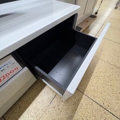 【リユースマン倉敷】ロングTV台 木目調艶ホワイトの画像