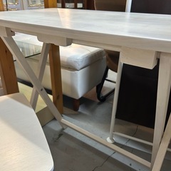 ニトリ/天然木折りたたみデスク&チェアーの画像