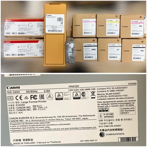 【動作確認済】Canon キヤノン imagePROGRAF PRO-4000S 大判プリンター インクジェット 本体 新品インク PFI-1300シリーズ MC-30 LFM-CP2/42/95 ロール紙付属