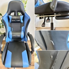 GTRACING ゲーミングチェア オットマン付き 昇降機能 リクライニング機能の画像