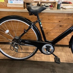 【前後タイヤ・チューブ新品！】 LEDオートライト　6段変速　27インチ自転車　ブラックの画像