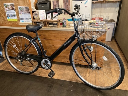 【前後タイヤ・チューブ新品！】 LEDオートライト　6段変速　27インチ自転車　ブラック