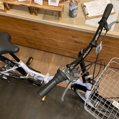 【チェーン新品！】6段変速　20インチ折りたたみ自転車　ホワイトの画像