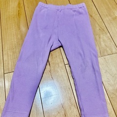 発送OK★オマケ付★ユニクロ リブレギンス 90サイズ ユニセックス パープル 10分丈の画像