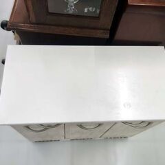 スイートデコレーション ペールカウンター 家具 ホワイト ダストカウンター キッチンカウンター ダストボックス スイデコ W73cm×H68cm×D35.5cm 苫小牧西店の画像