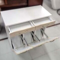 スイートデコレーション ペールカウンター 家具 ホワイト ダストカウンター キッチンカウンター ダストボックス スイデコ W73cm×H68cm×D35.5cm 苫小牧西店の画像