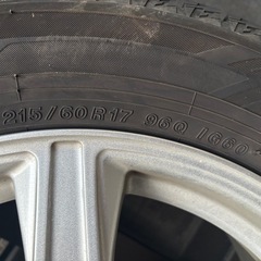 【１シーズンのみ使用/バリ溝/スタッドレス】４本セット  ヨコハマ アイスガード6 iG60 215/60R17 ブリヂストン製アルミホイール付 C-HR/エスティマ/エルグランドの画像