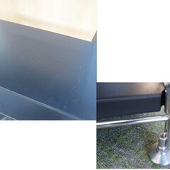 幅84㎝ 5段 ユニットシェルフ ステンレスフレーム 黒棚板 アジャスター付き オープンシェルフ 収納棚 収納家具 札幌の画像