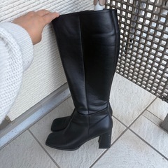 【美品】GRL スクエアトゥロングブーツの画像