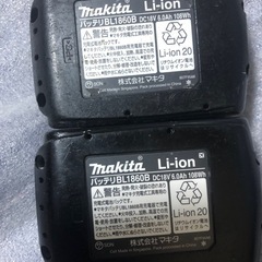 ④マキタ18v、純正バッテリーBL1860B、中古美品、２個の画像