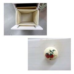 収納付きダストボックス 幅41㎝ 家具調 扉収納 引出し収納 フレンチカントリー シャビーシック 西岡店の画像