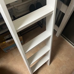 木製ロフトベッドホワイトの画像