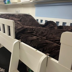 木製ロフトベッドホワイトの画像