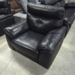 ① 複数在庫あり! 革製 1人掛けソファ 幅105cm ブラック ソファ 1Pソファ ソファー 札幌市東区 新道東店の画像