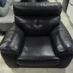 ① 複数在庫あり! 革製 1人掛けソファ 幅105cm ブラック ソファ 1Pソファ ソファー 札幌市東区 新道東店の画像