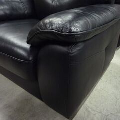 ① 複数在庫あり! 革製 1人掛けソファ 幅105cm ブラック ソファ 1Pソファ ソファー 札幌市東区 新道東店の画像
