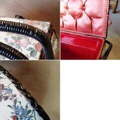 ヴィンテージ ソーイングボックス 裁縫箱 小物入れ 収納箱 レトロ 花柄　/TJ-2682 2Fの画像