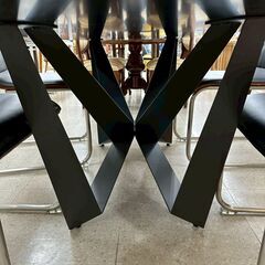 ★リユースのサカイ高崎店★TJ13540 (株)ティ・アイ・アイ 4人掛けダイニングセット 茶黒 H70.5×D90.5×W200 クリーニング済みの画像