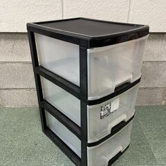 3段 収納ケース 小物収納 プレスチック製 幅33cm×奥行44cm×高さ64cmの画像