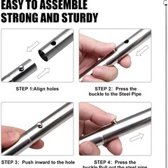 全長約230cm 収納袋付き　タープポール テントポール ステンレス サンライク SANLIK   の画像