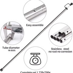 全長約230cm 収納袋付き　タープポール テントポール ステンレス サンライク SANLIK   の画像