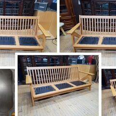 L3　コスガ 木枠ソファ オットマン付きの画像