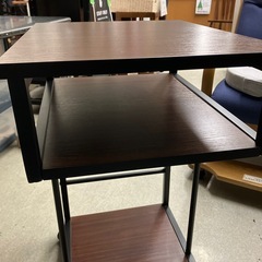 12/25まで店頭商品一部を除き半額クリスマスSALE!!開催中 早い者勝ち サ2512-037 キッチンサイドワゴン ダークブラウン キズ汚れ有りの画像