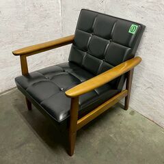 【カリモク】 60 K チェア W36170BW 1人掛け ソファ 椅子 ブラック 1シーター シングル ブランド家具 ① A0977の画像