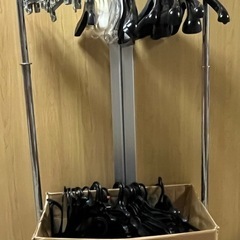 シングルハンガーラックとハンガーパンツハンガー50本　の画像