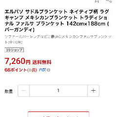 ラグ　140x190 エルパソサドルブランケットの画像