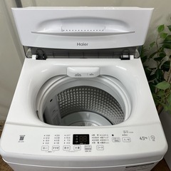 R365 ☀️ 2022年製の高年式♪ Haier 洗濯機（洗濯4.5㎏) JW-U45A ⭐ 動作確認済 ⭐ クリーニング済の画像