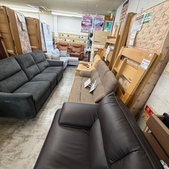 【愛品館 江戸川店 】3Pワイドファブリック電動リクライニングソファ ＮITORI（ニトリ）の画像