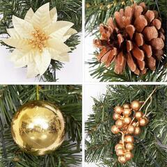 クリスマス❣️飾り ガーランド 2.7m LEDライト付き 松かさ付き ゴールドの画像