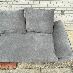 美品 Mellow オットマン付き 2人掛け カウチソファ グレーの画像