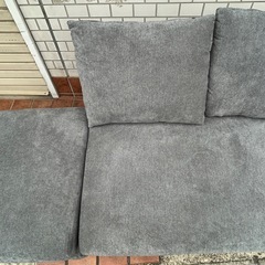 美品 Mellow オットマン付き 2人掛け カウチソファ グレーの画像