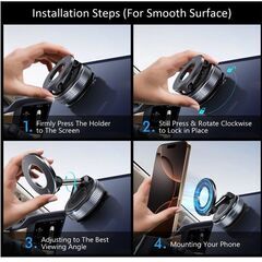 iPhone等に・・・ 新品未使用 車用マグネットスマホホルダー、吸盤付き車載電話マウント、Magセーフ、折りたたみ式磁気スマホスタンド 角度調節可能 車 等に・・・の画像