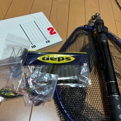 釣具　SHIMANO  17エクスプライド1911XH、ランディングネット、ダイワメジャーランカースケール、カバースキャット等ワーム、ザリバイブ、ケースの画像