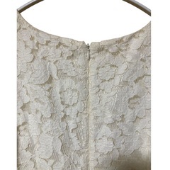 【美品】Rubyrivet 半袖 ドッキングワンピース ホワイト×ベージュ Ｍの画像