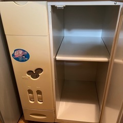 米びつ付きレンジ台　炊飯器ラック　キャスター付き収納棚の画像