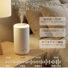 💧【新品未使用】卓上加湿器 超音波式 小型 260ml USB給電 7色LED 上部給水 静音 乾燥対策 車載 オフィス 寝室 ミニ加湿器 小型加湿器 コンパクト ポータブル 省エネ 空焚き防止の画像