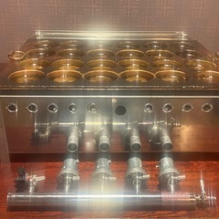 業務用 大判焼き機 24穴／穴78mm／LPガス／鋳物プレート／実働品／バーナー4基の画像