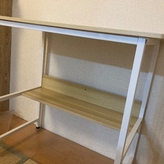 パソコンデスク ナチュラル 高さ74cmの画像