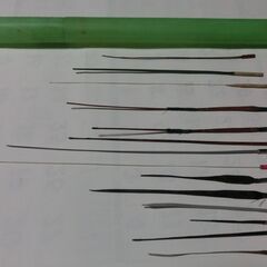 ●手作り、●ワカサギ竿１４本程、ケース付き、（竹、樹脂、薄鉄アルミ、等）使用品、画像参照、◎卒業しましたので譲ります、画像参照、★お手数をおかけしますプロフィール必読ですの画像