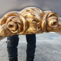 配達可!!イタリア製 高級アンティークミラー 鏡 大理石調 輸入品の画像