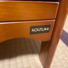 コイズミ キャビネット 電話台 置物台 棚 ガラス扉 格子 レトロの画像