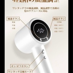 ☘️新品⭐️ドライヤー 3億高濃度マイナスイオン 大風量 PSE認証 ホワイト✨の画像