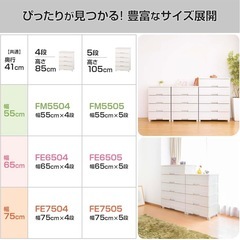 天馬 フィッツプラスイージー 5段 衣類収納 2個の画像