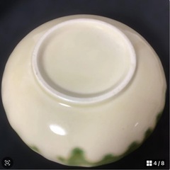 昭和レトロ　織部焼風　小鉢　取り鉢　ススキ　グリーン　ボウル　陶器の画像